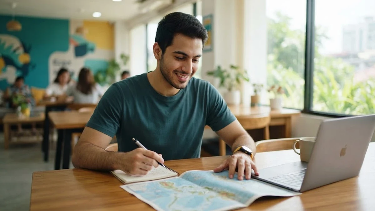 طالب يخطط لمصاريف الحياة بعد الوصول