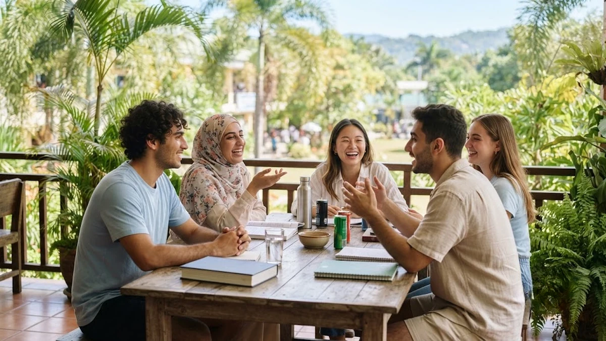 طلاب دوليون يتدربون على الإنجليزية خلال نشاط اجتماعي في الفلبين